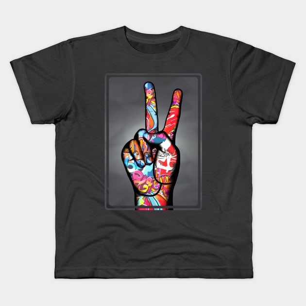 V sign Kids T-Shirt by MARK ASHKENAZI